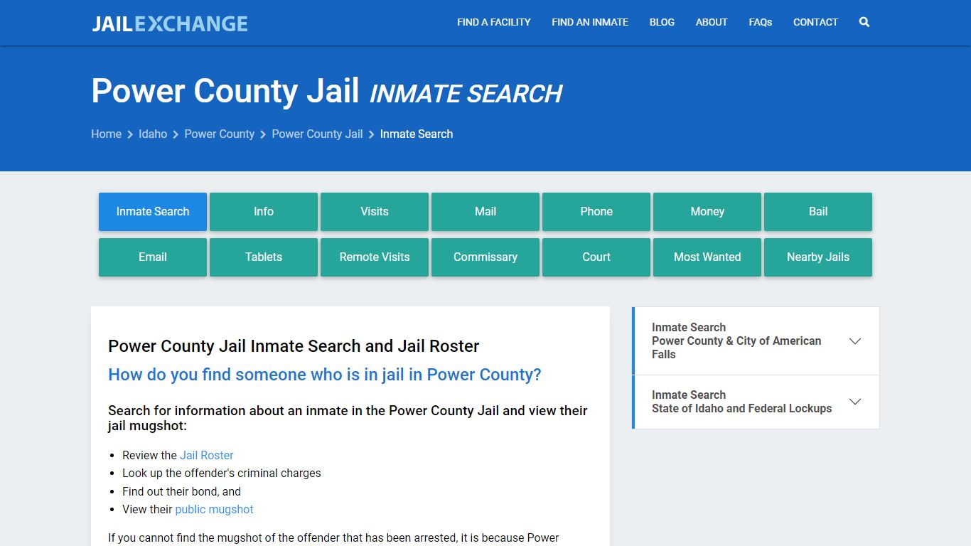 Inmate Search: Roster & Mugshots - Power County Jail, ID